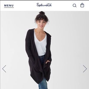 Splendid waffle thermal hoodie